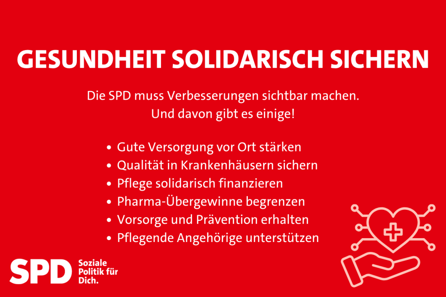 Gesundheit solidarisch sichern: Die SPD muss Verbesserungen sichtbar machen