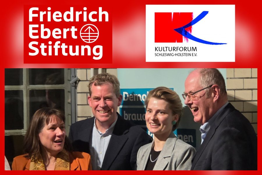 Peer Steinbrück und Ulf Kämpfer bei der Friedrich-Ebert-Stiftung und dem Kulturforum Schleswig-Holstein in Elmshorn