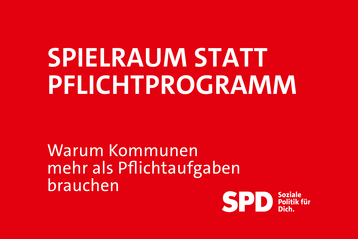 Spielraum statt Pflichtprogramm